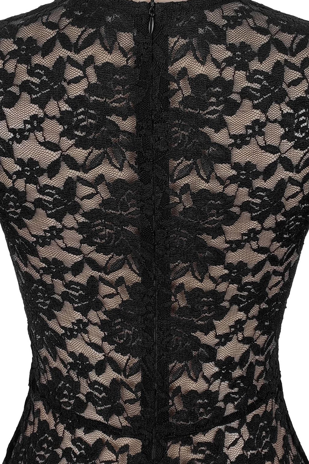 Sheer Lace Long-Sleeve Cutout Jumpsuit