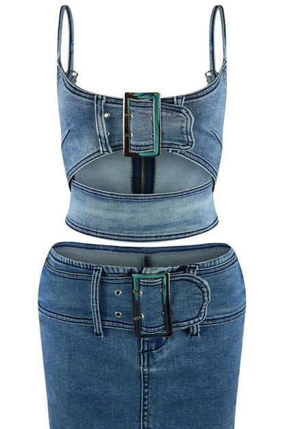 Denim Skirt Set