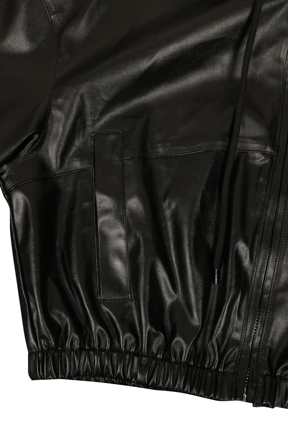 Leather-Look Hooded Jacket & Bermuda Shorts Set