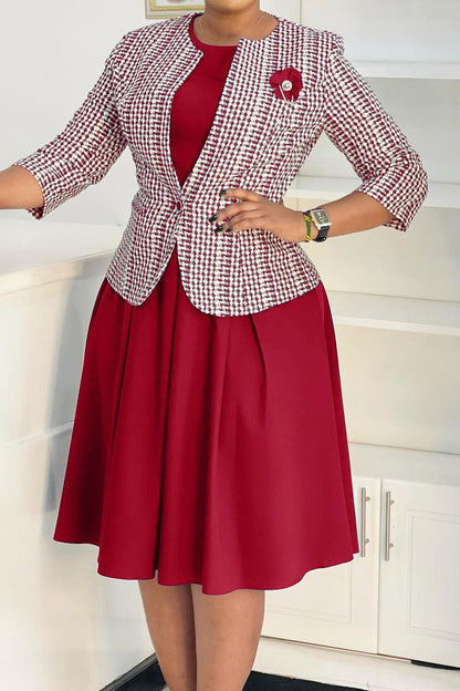 2-Piece Tailored Jacket & A-Line Dress Set