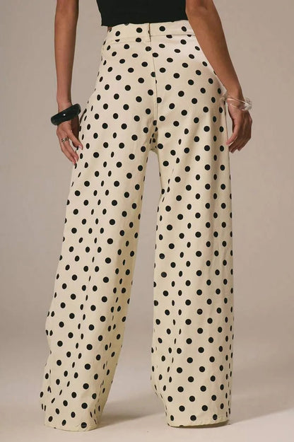 Polka Dot Non-Stretch Denim Jeans