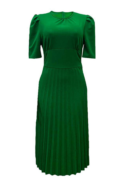 High Waist Pleated Dress