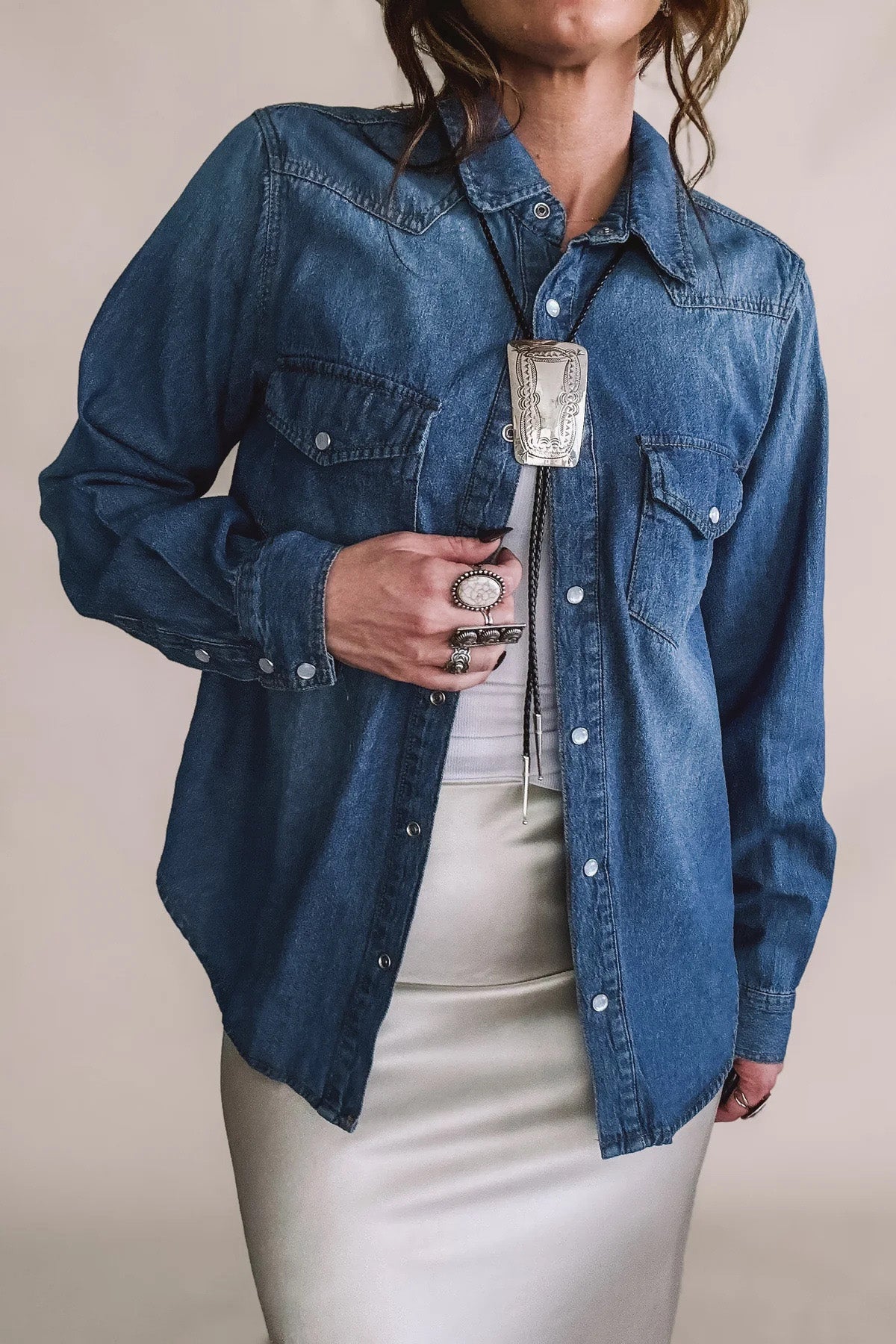 Street Style Long Sleeve Denim Shirt