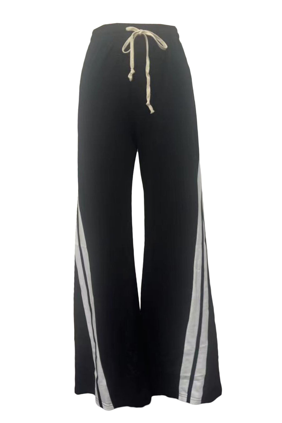 Striped Sweatpants Drawstring Straight Leg Pants