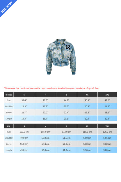 Cropped Tapestry Varsity Jacket