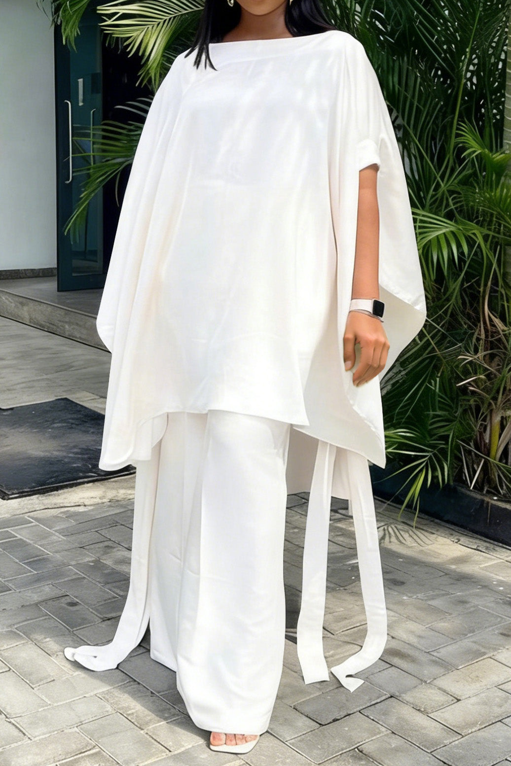 Plus Size Cape & Palazzo Pant Set