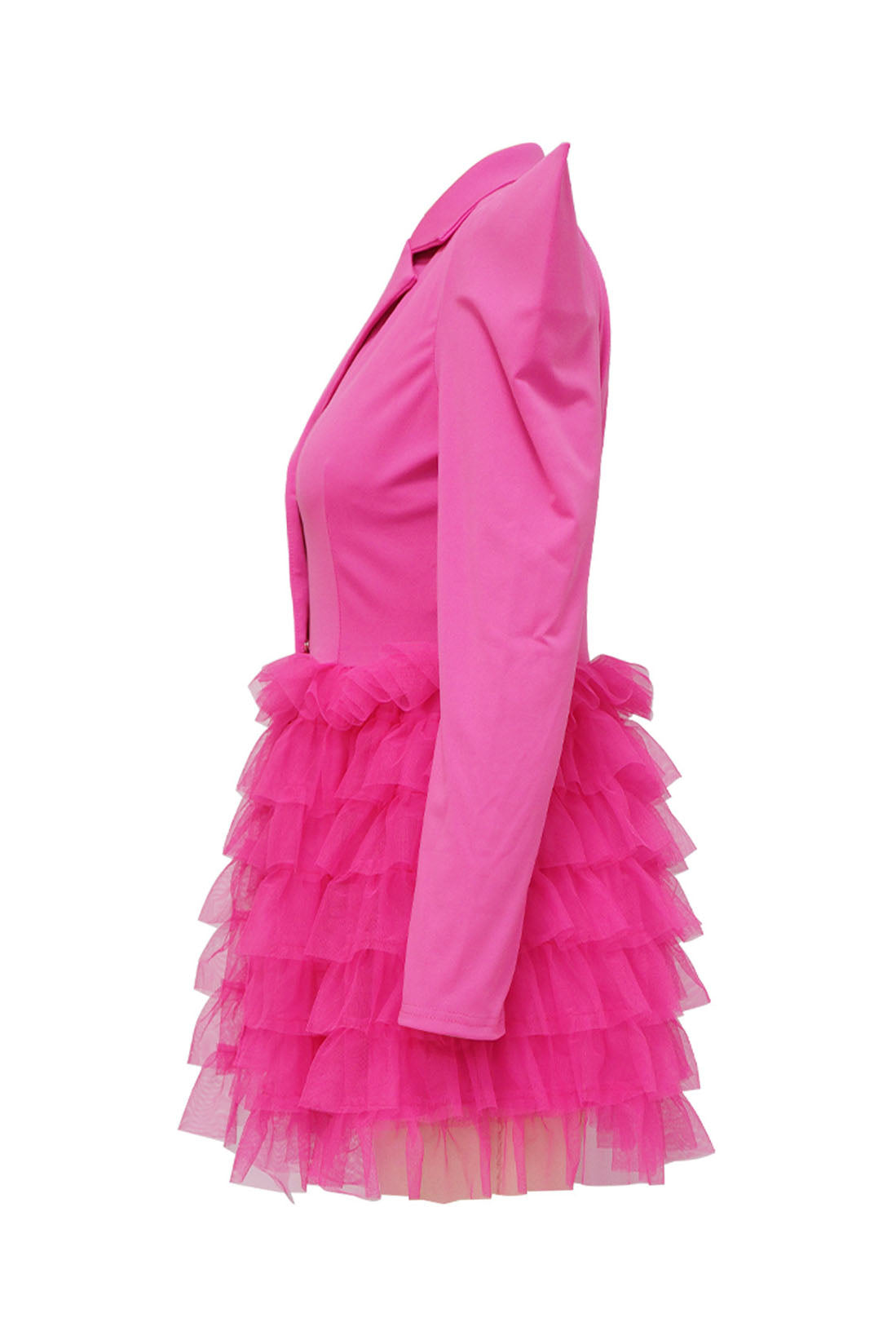 Statement Shoulder Tulle Blazer Dress