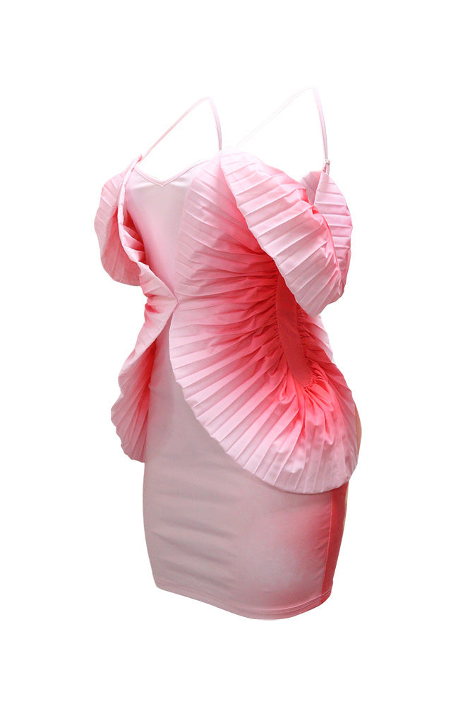 Floral Halter Ruched Bodycon Mini Dress