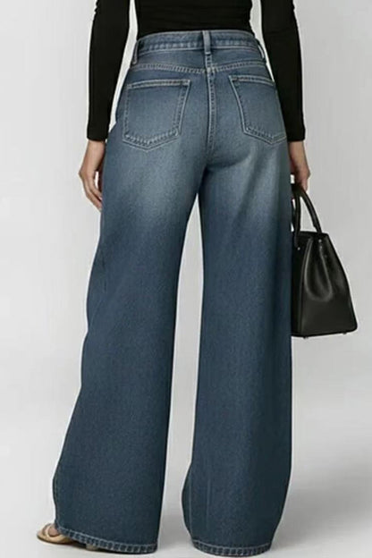 Statement Grommet Wide Leg Jeans
