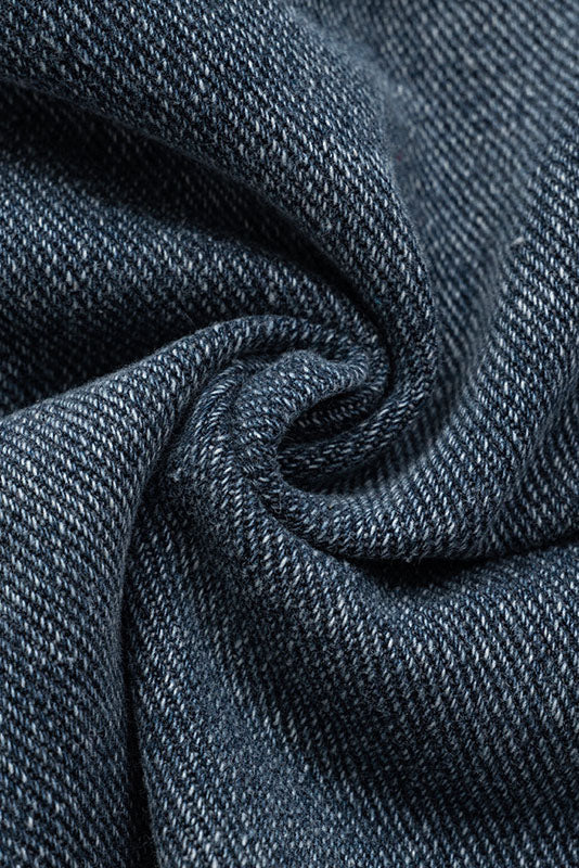 Denim Polo Collar Short Top Coat