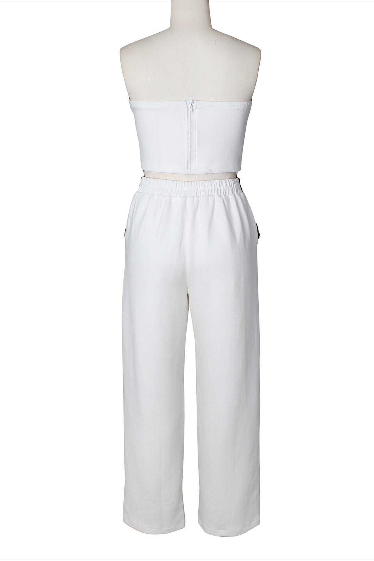 Wide-Leg Pant Suit with Wrap Detail Top