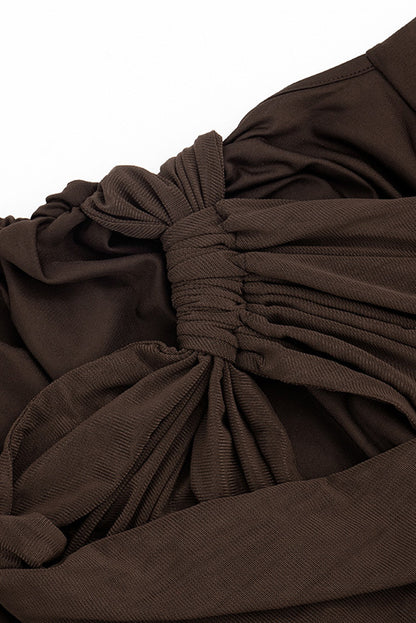 Asymmetrical Backless Tie Detail Dress