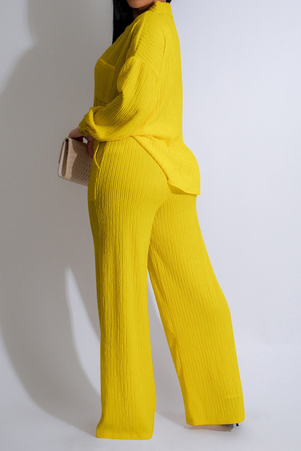 Loose Long Sleeve Top & Straight Pants Set