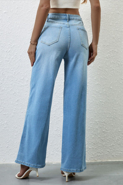 High Waist Straight Leg Jeans