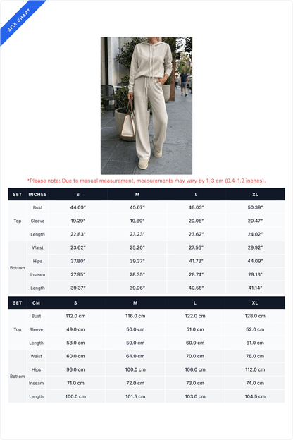 Relaxed Hoodie & Drawstring Wide-Leg Pants Set