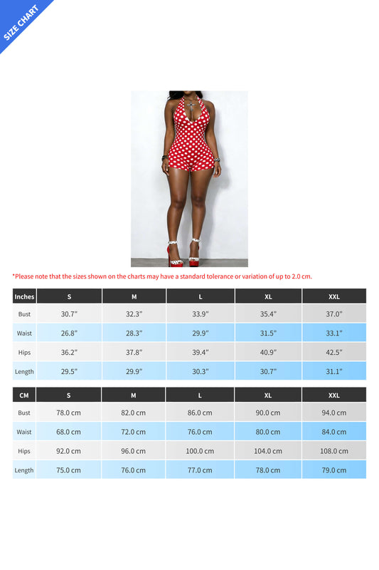 Polka Dot Halter Bodycon Romper