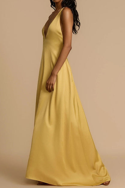 Deep V-Neck Maxi Dress