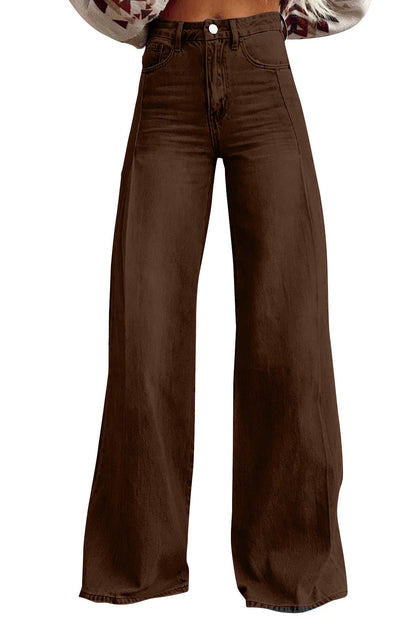 Vintage High Waist Wide Leg Floor Length Jeans