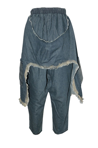 Vintage Ripped Harem Fit Denim Pants