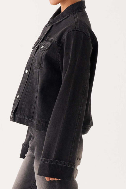 Collared Comfortable Casual Denim Jacket
