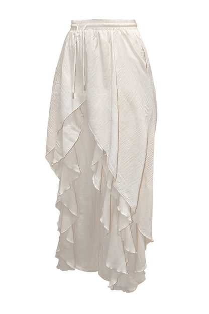Layered Drape Wide Leg Pant