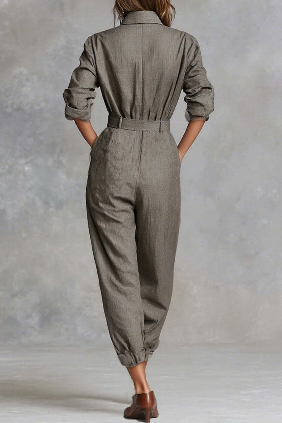 Casual Long Sleeve Jumpsuit