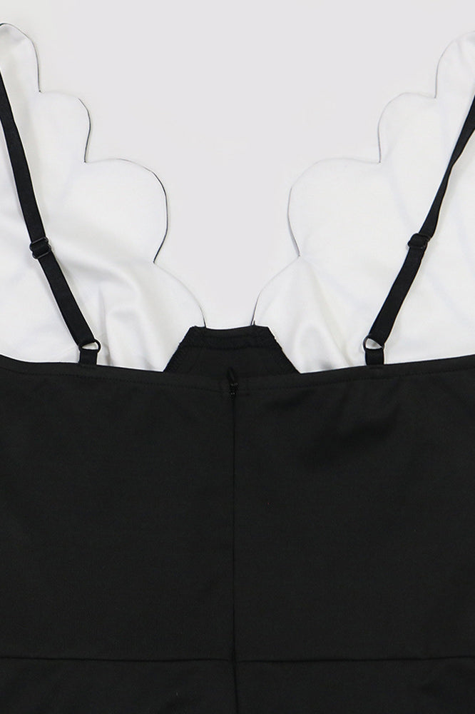 Folded Shell Sway V-Neck Wide Leg Jumpsuit