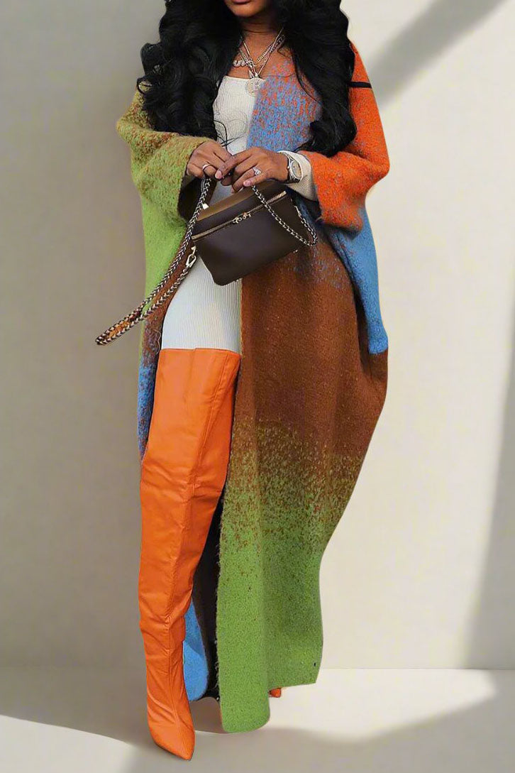 Loose Fit Knitted Long Cardigan