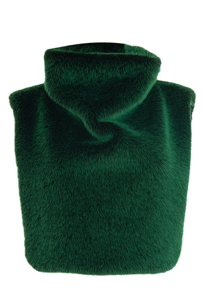 Solid Faux Fur Sleeveless Vest