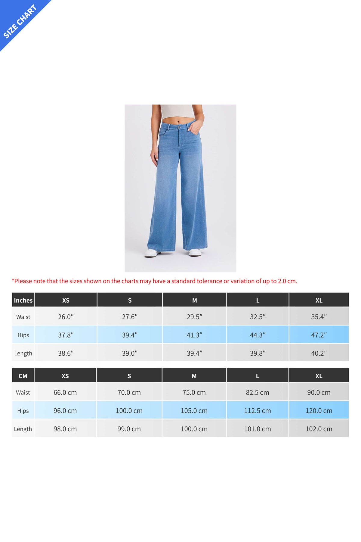 High-Stretch Wide Leg Fitness Jeans