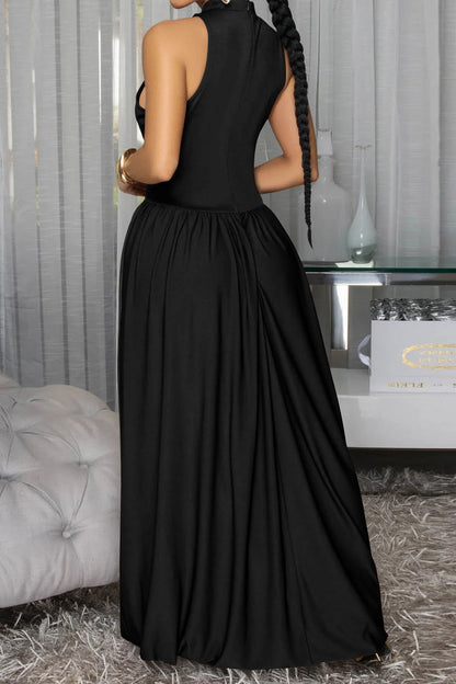 Drop Waist Slit Maxi Dress