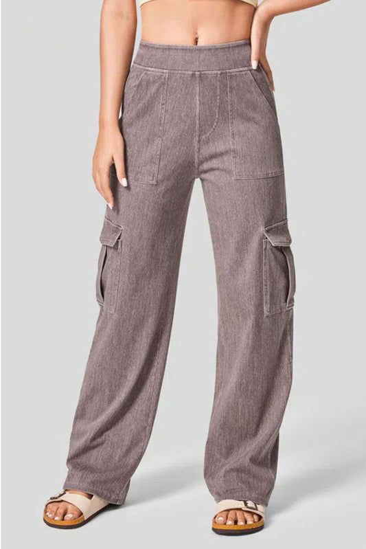 High Rise Wide Leg Cargo Jeans
