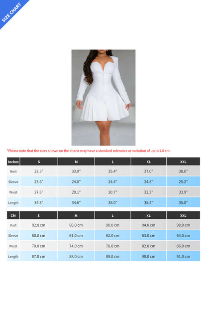 Elegant Deep V Ruffle Long Sleeve Mini Dress