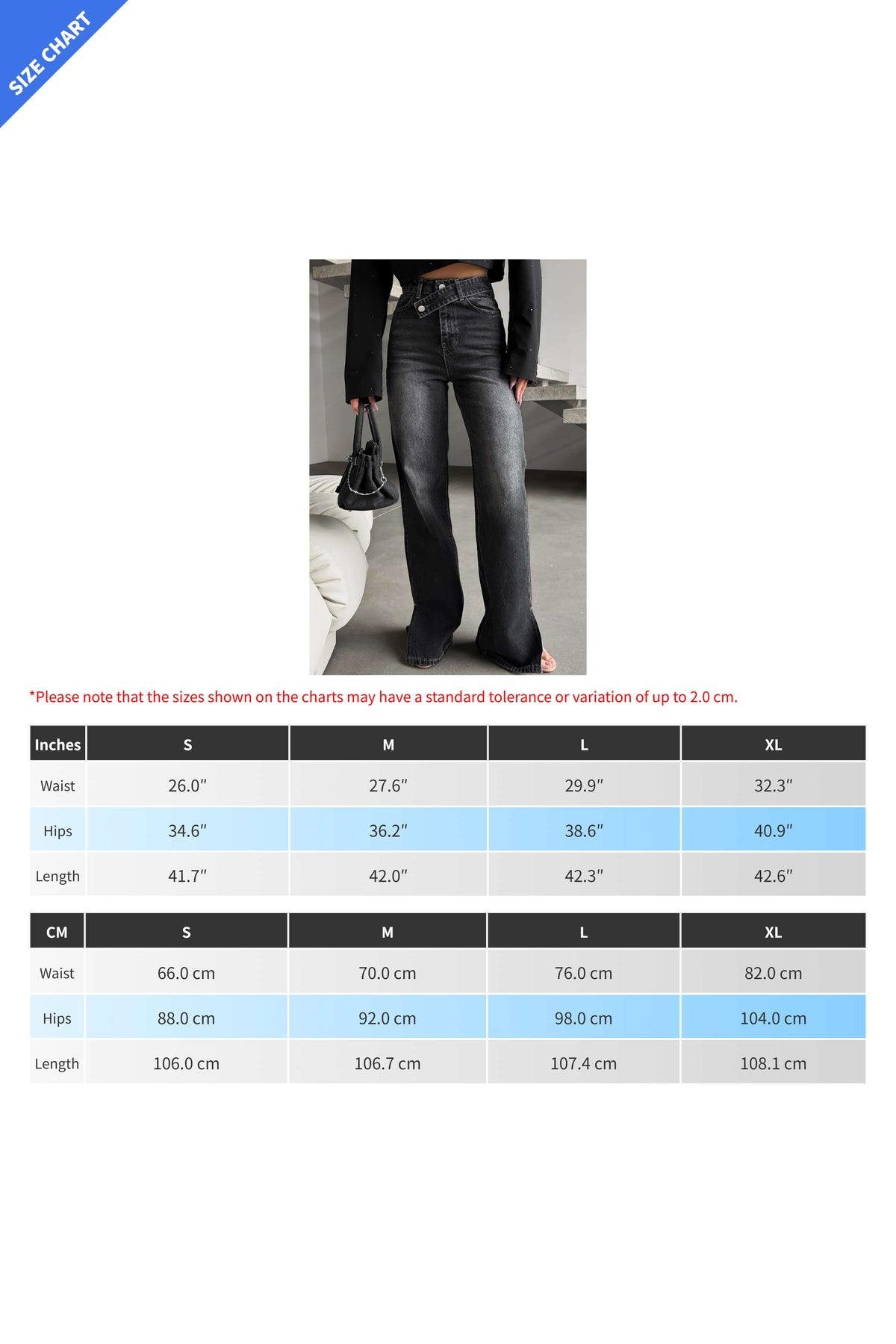 Asymmetric Cross-Waist Slit Hem Straight Jeans