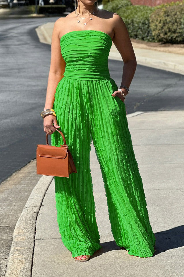 Ruched Strapless Jumpsuit