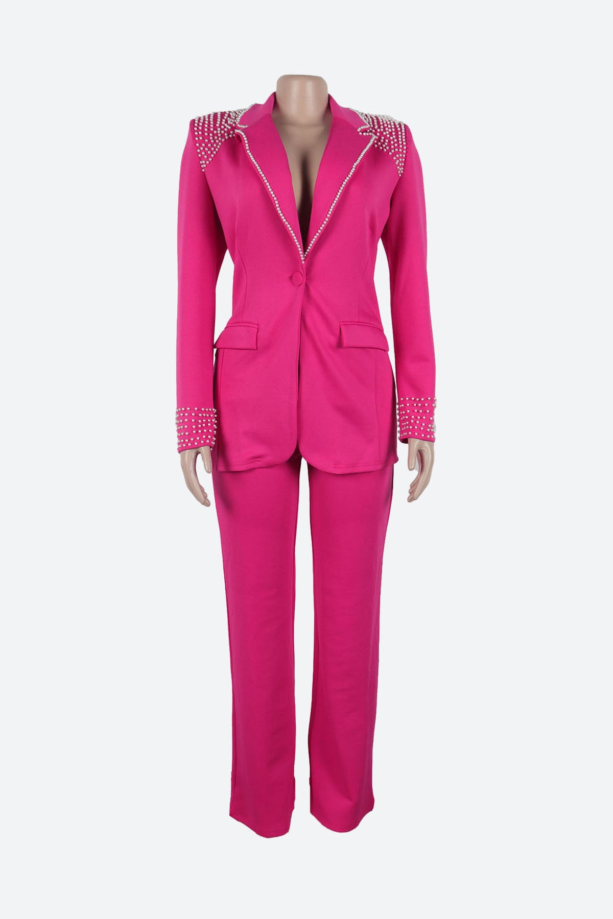 Long Sleeve Slim Fit Stretch Suit Set