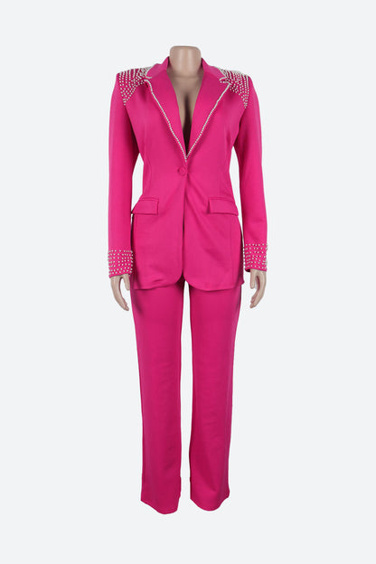 Long Sleeve Slim Fit Stretch Suit Set