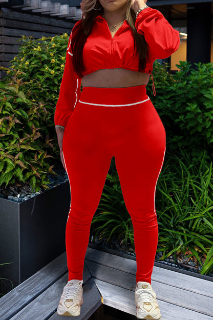 Elastic Waist Slim Fit 2-Piece Set