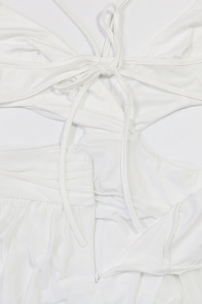 V-Neck Backless Sheer Jumpsuit
