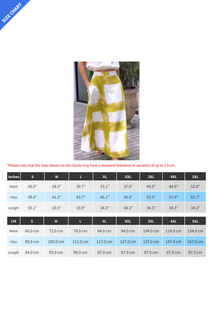 Plaid Print A-Line Long Skirt