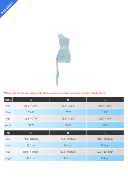 One-Shoulder Lace Ruched Mini Dress