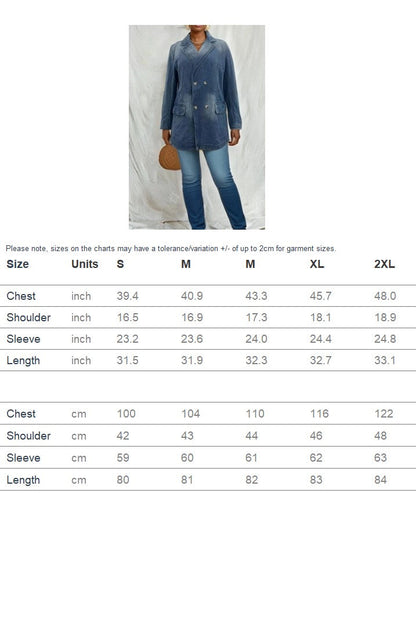 Lapel Collar Washed Denim Top