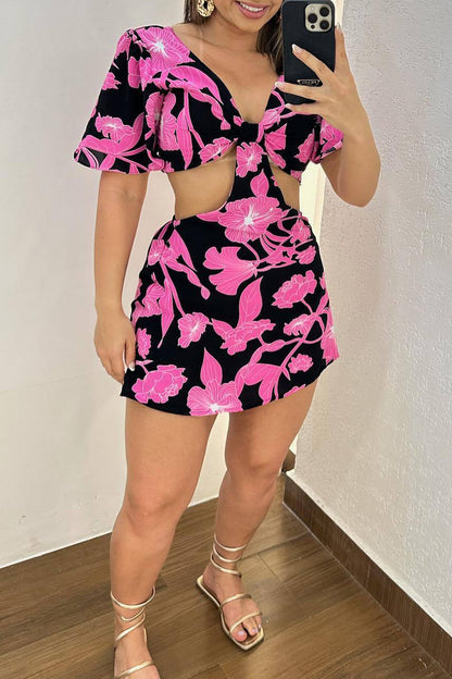 Printed Romper Dress