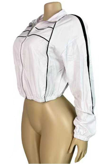 Retro Sport Cropped Track Jacket