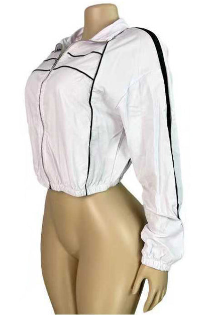 Retro Sport Cropped Track Jacket