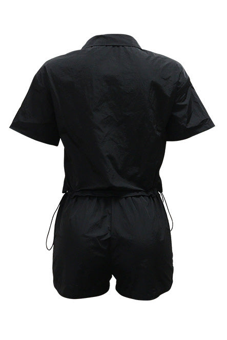 Solid Patchwork Sports Shorts Two-Piece Set