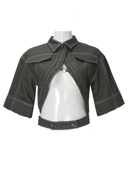 Midriff Crop Top Jacket