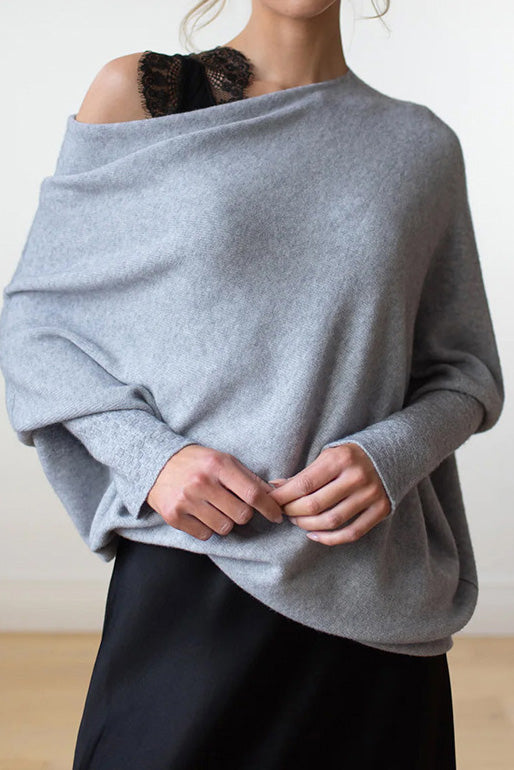 Solid Crew Neck Long Sleeve Top