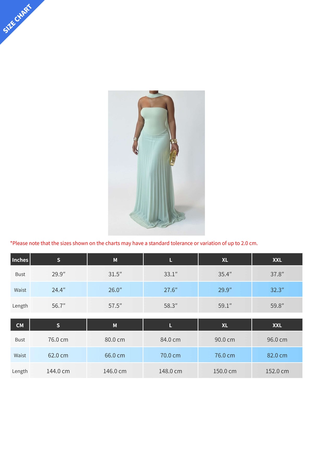 Strapless High Waist Pleated Maxi Dress