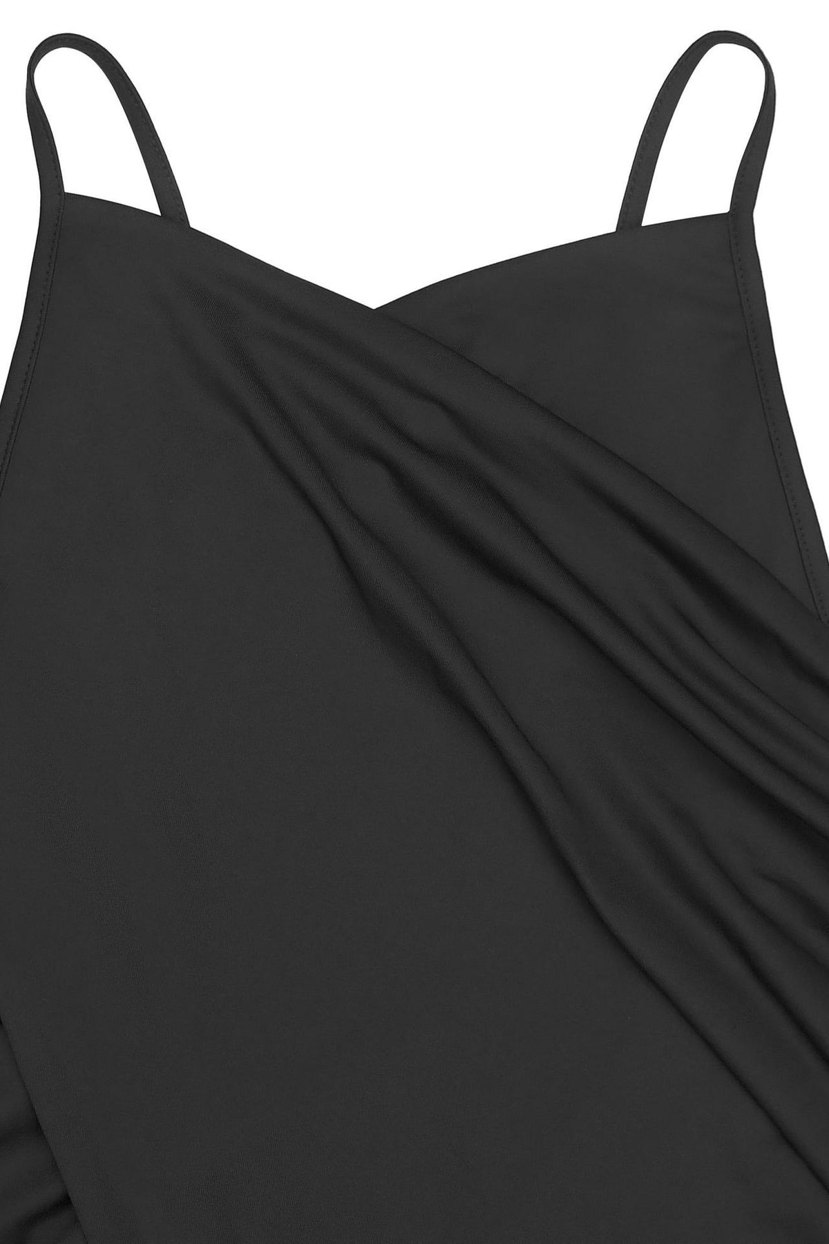Draped V-Neck Cutout Slit Maxi Dress